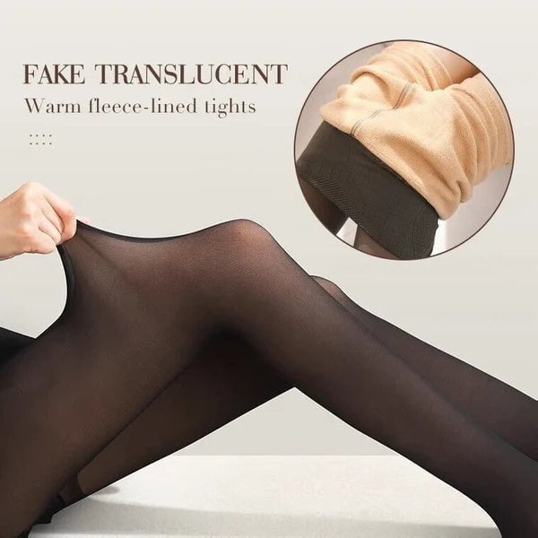 【CHRISTMAS PRE SALE 🎅 - SAVE 50% OFF】Flawless Legs Fake Translucent Warm Plush Lined Elastic Tights
