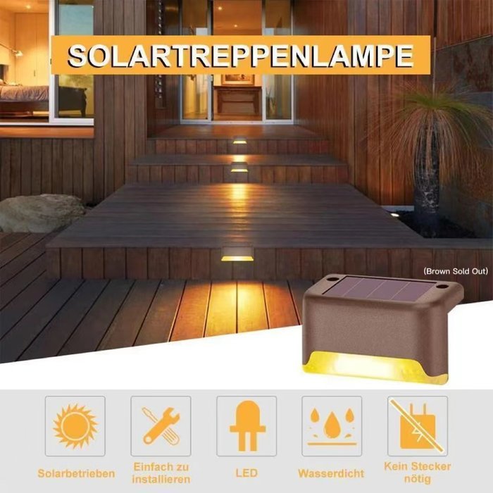 LED Solar Lamp Path Staircase Outdoor Waterproof Wall Light🔥BUY 3 GET 2 FREE
