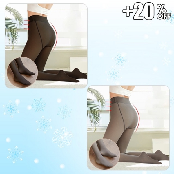 【CHRISTMAS PRE SALE 🎅 - SAVE 50% OFF】Flawless Legs Fake Translucent Warm Plush Lined Elastic Tights