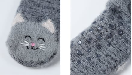 (🔥HOT SALE - 🎄🎄Christmas Sale🔥🔥)Women Fuzzy Cat Socks with Grippers