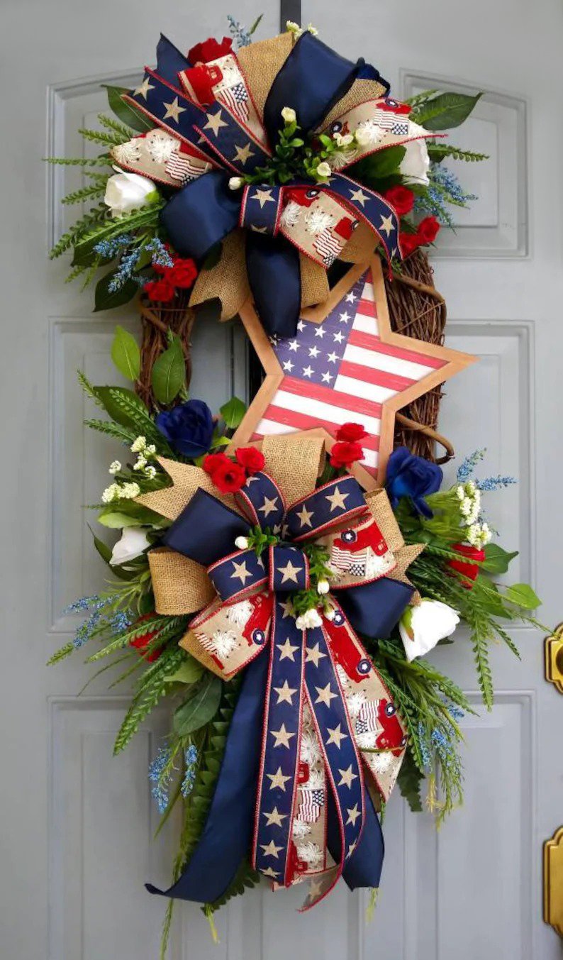 💜Hot Sale 50%OFF💜Star Patriotic Wreath-4th Of July Wreath