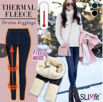 Thermal Fleece Denim Jeggings
