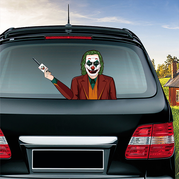 Poker Clown Car Wiper Sticker
