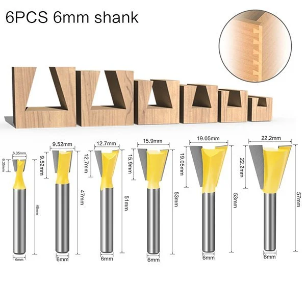 6PCS DOVETAIL ROUTER BIT SET🔥Buy 2 Save $10🔥