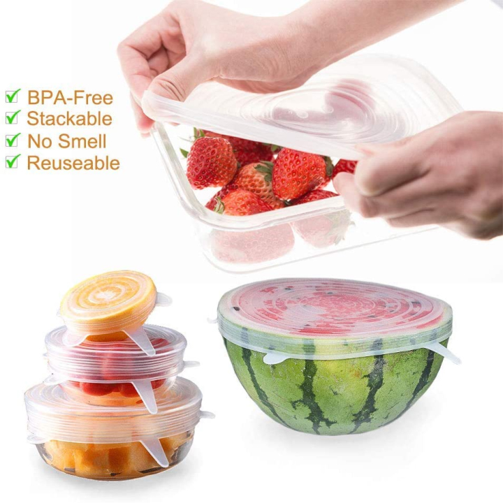 (🎁CHRISTMAS SALE - 50% OFF🎁) REUSABLE STRETCH & SEAL SILICONE LIDS (SET OF 6), BUY 2 GET 1 FREE