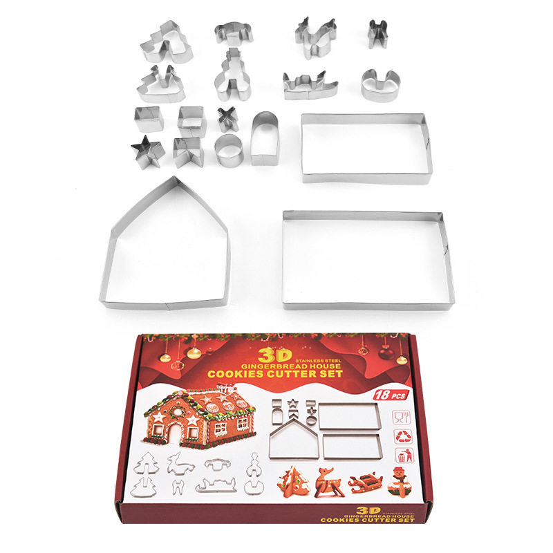 3D Christmas Gingerbread House & Cookie Cutter