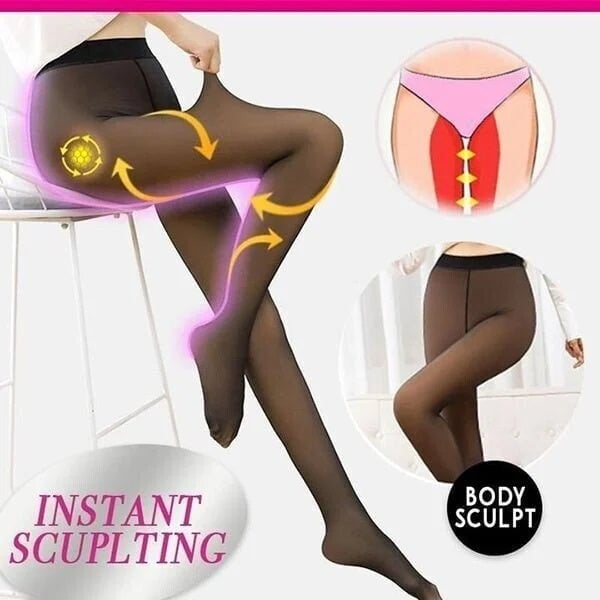【CHRISTMAS PRE SALE 🎅 - SAVE 50% OFF】Flawless Legs Fake Translucent Warm Plush Lined Elastic Tights