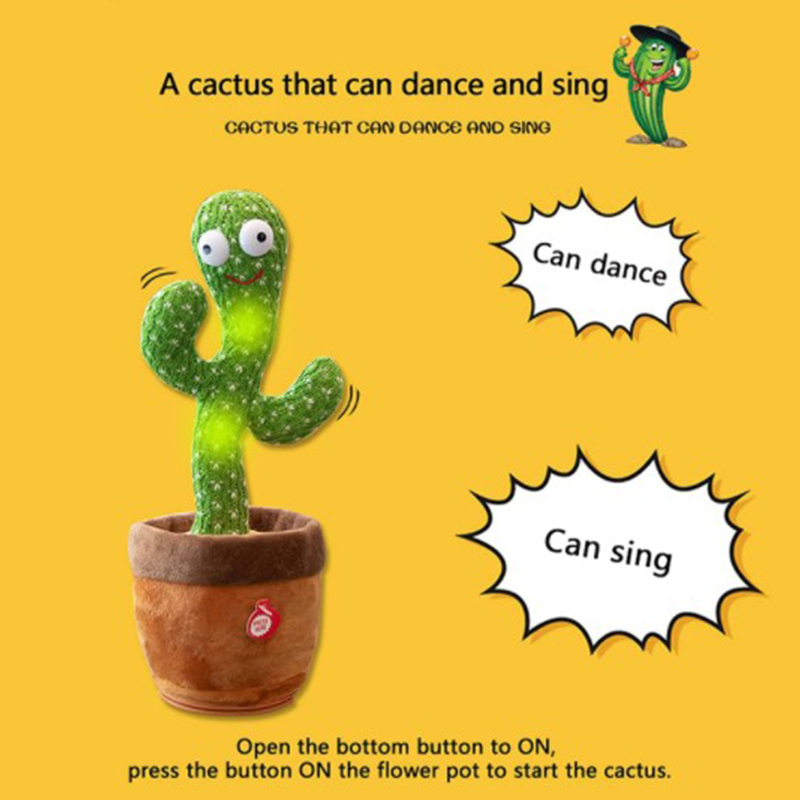 Dancing Cactus Toy–Recording,Singing,Repeating What You Say