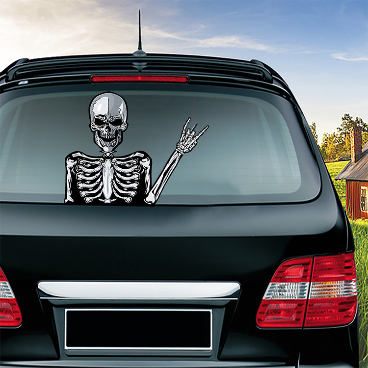 Rocked Skull Car Wiper Sticker