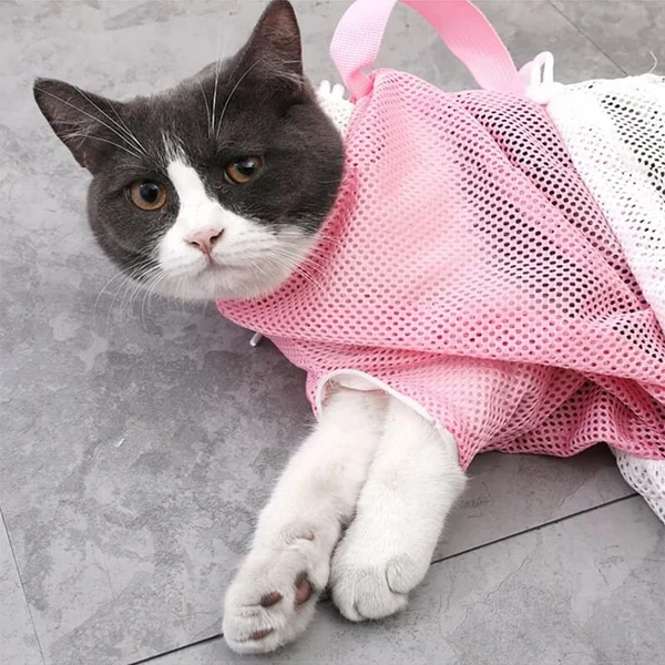 Adjustable Multifunctional Cat Washing Shower Mesh Bags