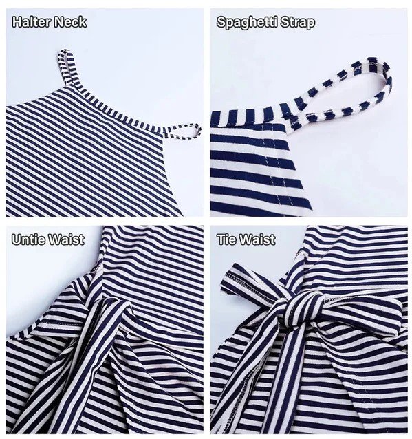 🌴Summer Hot Sale 50% OFF🌴 - Casual Sleeveless Striped Midi Dresses