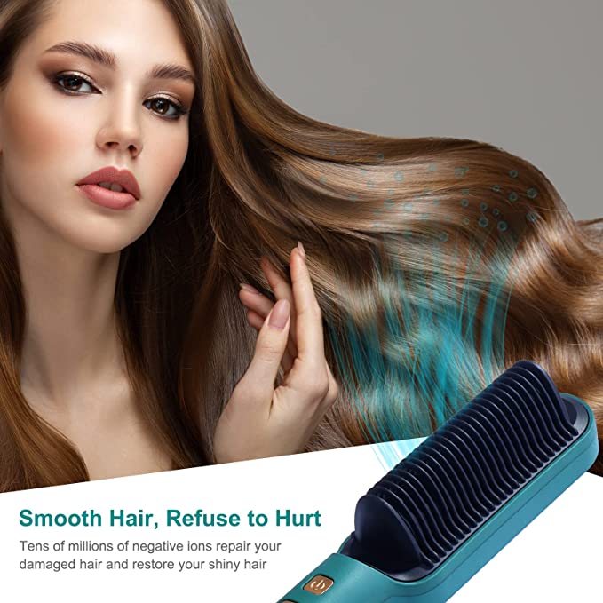 Negative Ion Hair Straightener Brush - yeryre