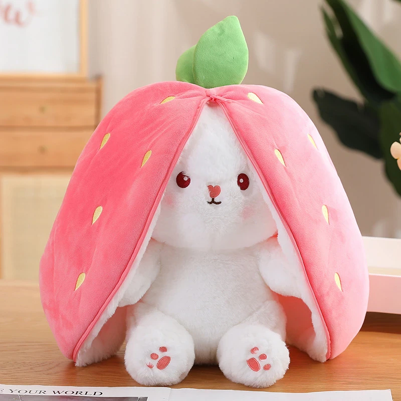 Funny Doll Strawberry Bunny Carrot Rabbit Plush Toy