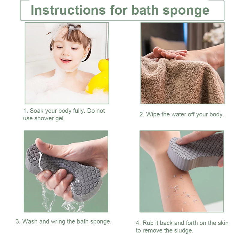 Painless Scrub Sponge Wash Dirt Rub Scrub Towel