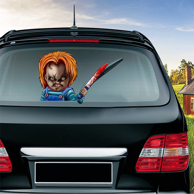 Scary Doll Car Wiper Sticker