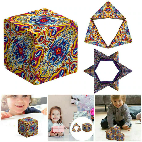 3D Changeable Magnetic Magic Cube Fun Puzzle Kids Adults Antistress Game Toys Gifts
