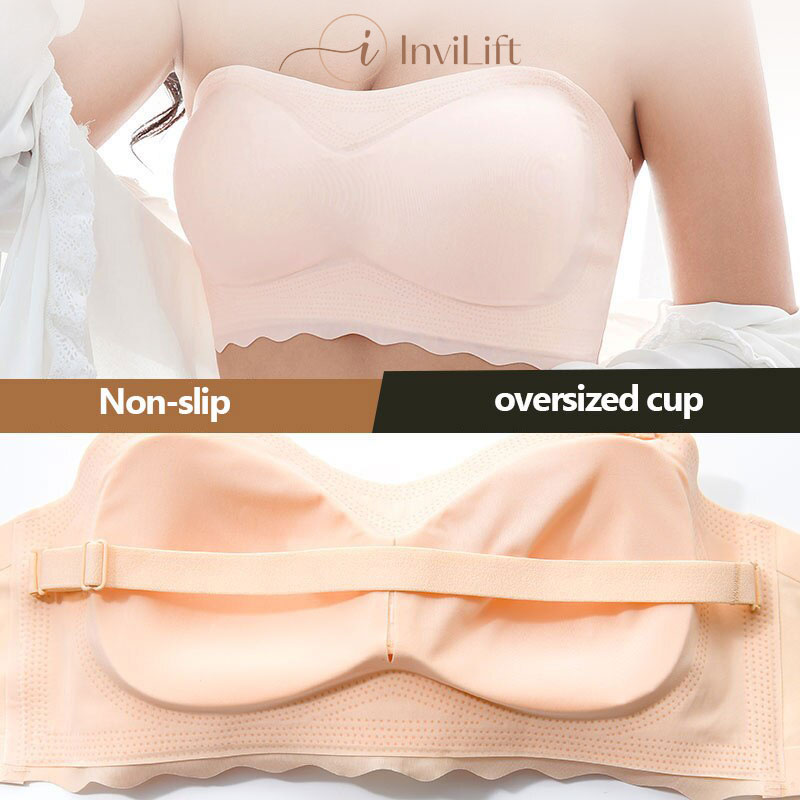 Plus size Sexy Strapless Invisible Push Up Bra