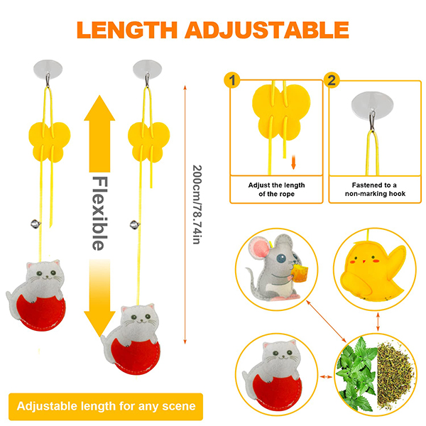 Adjustable Hanging Bugs Self-Entertainment Cat Toys