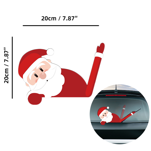 Curious Santa Car Wiper Sticker