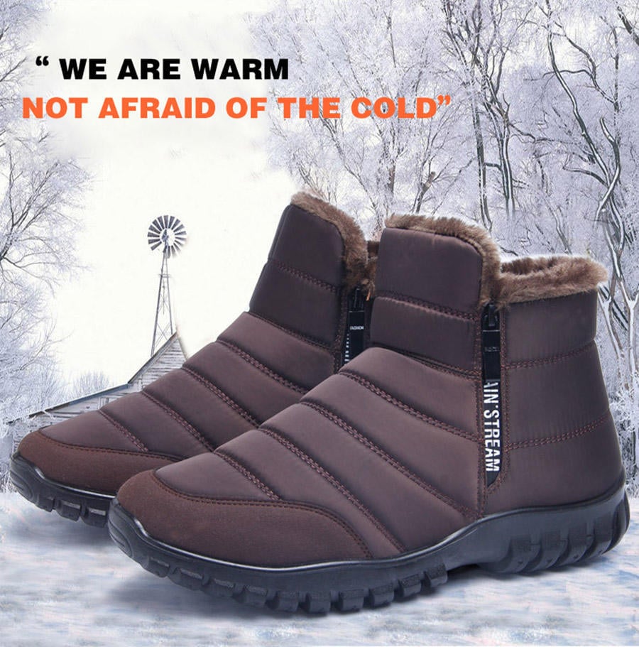 (🎁2022-Christmas Hot Sale- 45% OFF)-Men's Waterproof Warm Cotton Zipper Snow Ankle Boots