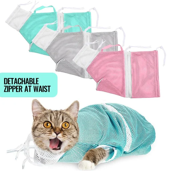 Adjustable Multifunctional Cat Washing Shower Mesh Bags