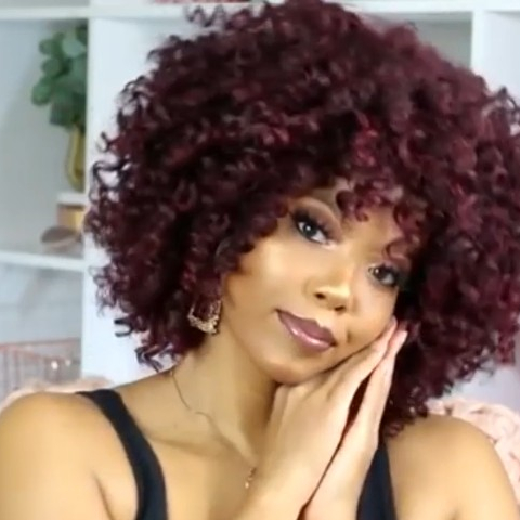 Special Sales | 2020 New Glueless Most Natural Red wine Afro Curly Wig