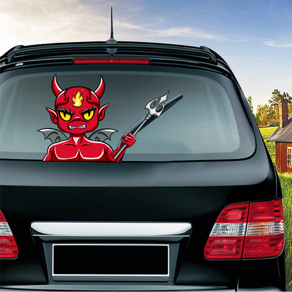 Angry Demon Car Wiper Sticker