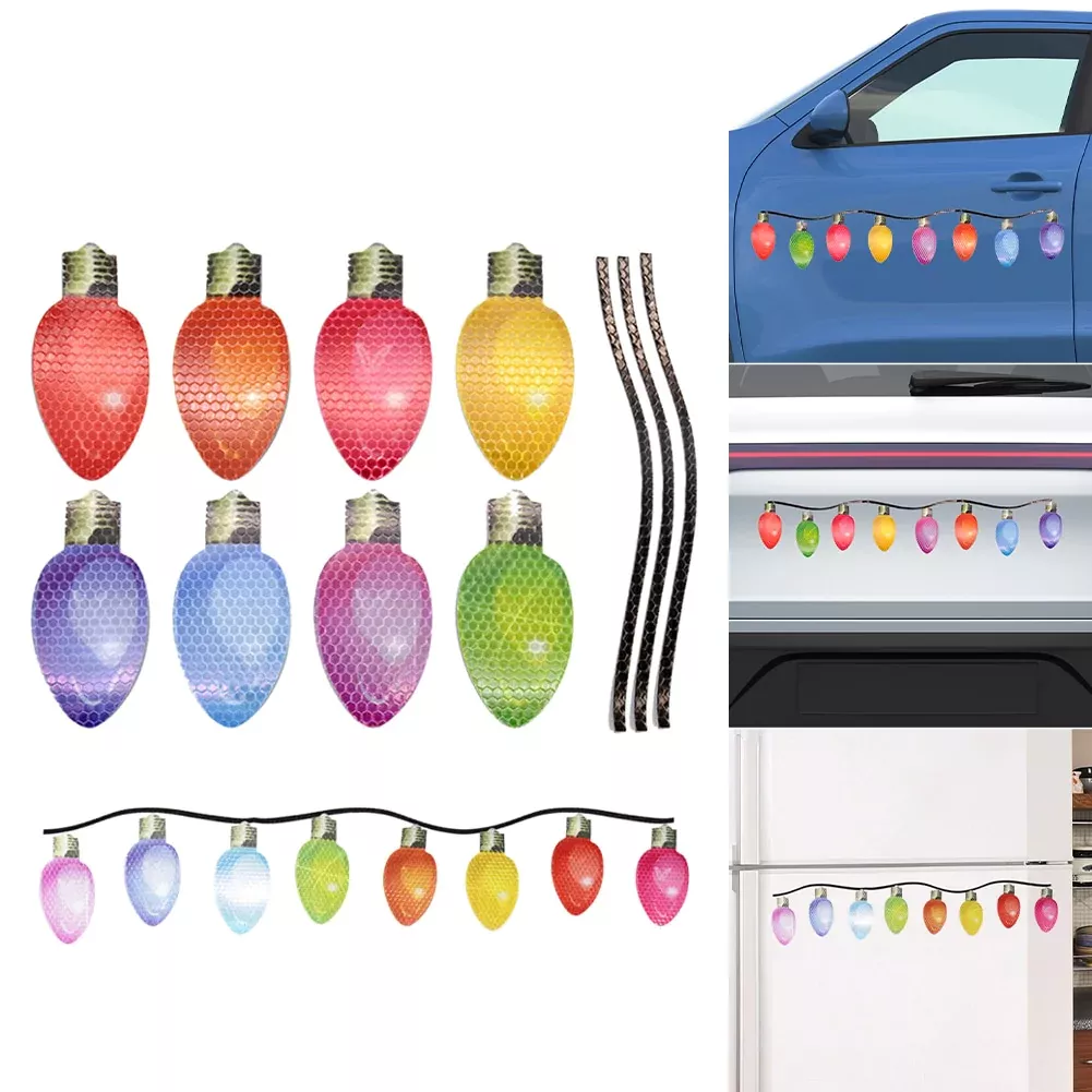 Magnetic Reflective Light Bulb Sticker Decorations(15pcs)