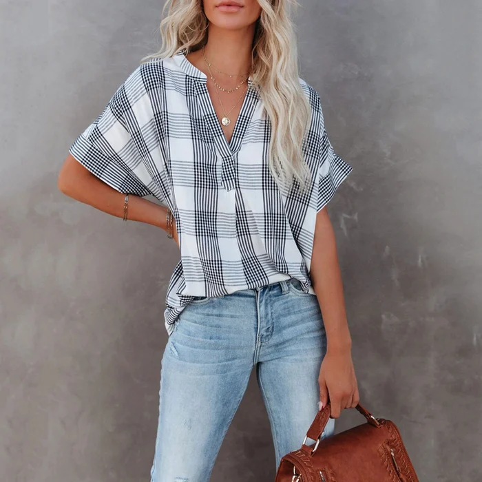 Summer V-neck breathable and comfortable women's shirt